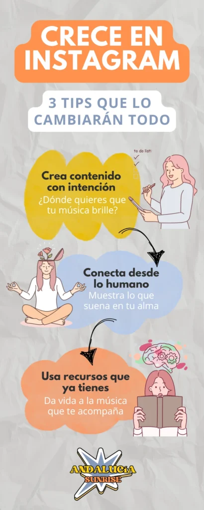 Infografía 3 tips para crecer en Instagram